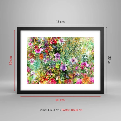 Poster in einem schwarzem Rahmen - In Blumen für das Verderben - 40x30 cm