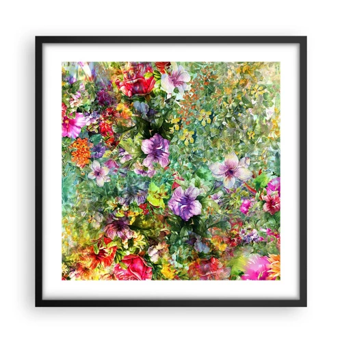 Poster in einem schwarzem Rahmen - In Blumen für das Verderben - 50x50 cm