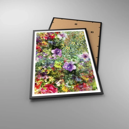 Poster in einem schwarzem Rahmen - In Blumen für das Verderben - 61x91 cm