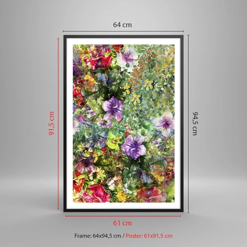 Poster in einem schwarzem Rahmen - In Blumen für das Verderben - 61x91 cm