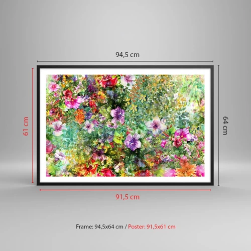 Poster in einem schwarzem Rahmen - In Blumen für das Verderben - 91x61 cm