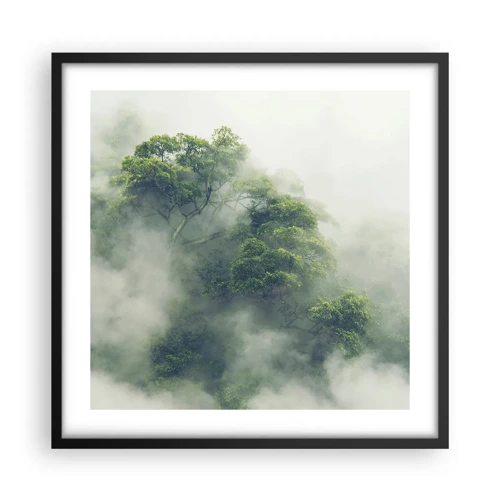 Poster in einem schwarzem Rahmen - In Nebel gehüllt - 50x50 cm