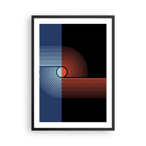 Poster in einem schwarzem Rahmen - In einer geometrischen Umarmung - 50x70 cm