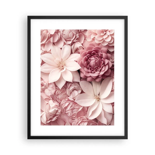 Poster in einem schwarzem Rahmen - In rosa Blütenblättern - 40x50 cm