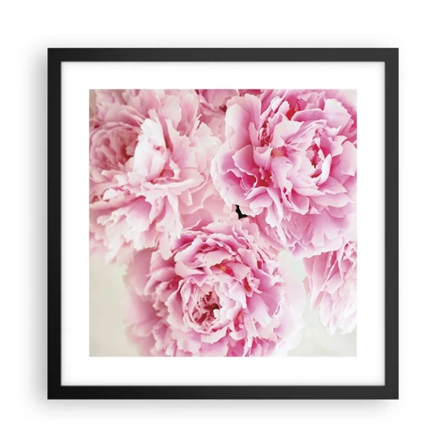 Poster in einem schwarzem Rahmen - In rosa Glamour - 40x40 cm