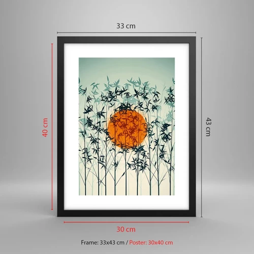 Poster in einem schwarzem Rahmen - Japanische Sonne - 30x40 cm