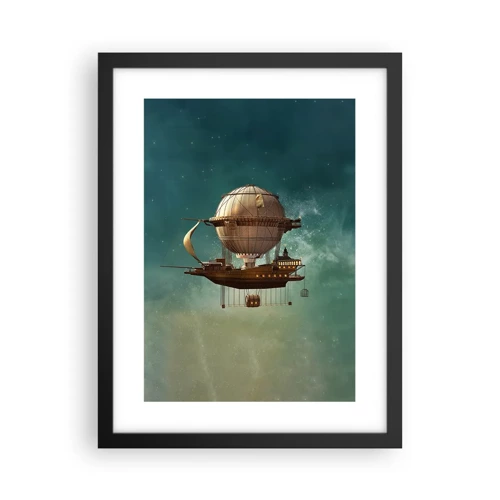 Poster in einem schwarzem Rahmen - Jules Verne sagt Hallo - 30x40 cm