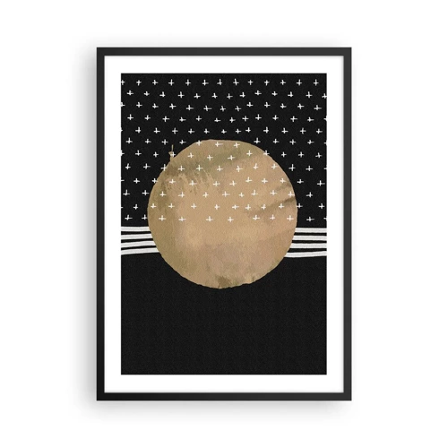 Poster in einem schwarzem Rahmen - Komposition: Galaxienflagge - 50x70 cm