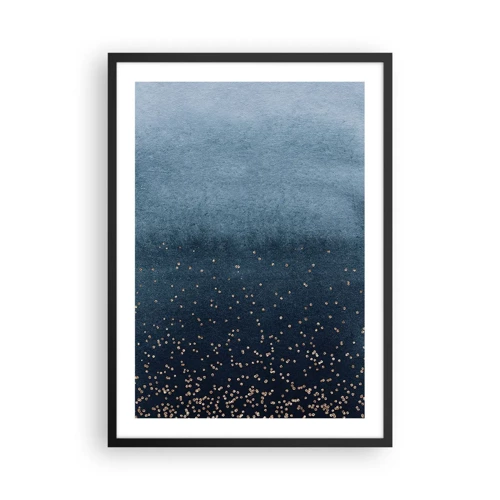 Poster in einem schwarzem Rahmen - Komposition - blaue Phasen - 50x70 cm