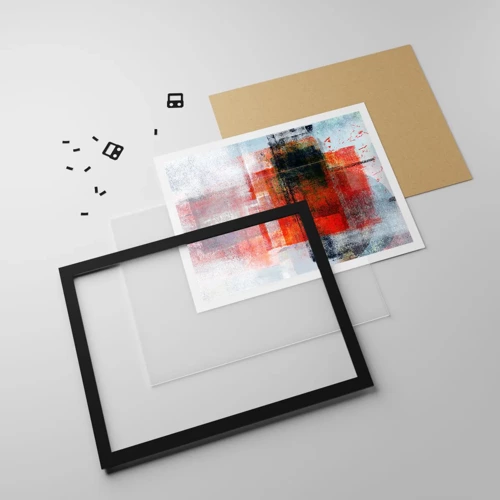 Poster in einem schwarzem Rahmen - Komposition leuchtet - 40x30 cm