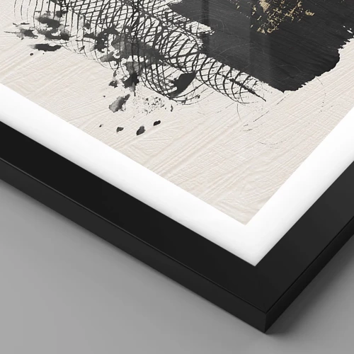 Poster in einem schwarzem Rahmen - Komposition mit Leidenschaft - 40x40 cm
