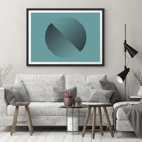 Poster in einem schwarzem Rahmen - Kreis – eine geometrische Variante - 100x70 cm
