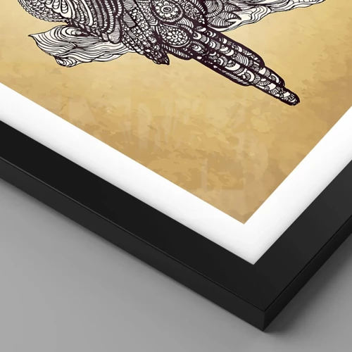 Poster in einem schwarzem Rahmen - Kunstvolle Ornamente der Weisheit - 70x50 cm