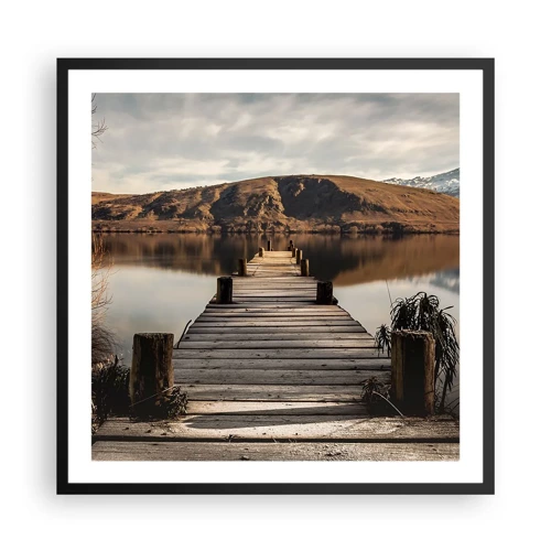 Poster in einem schwarzem Rahmen - Landschaft in Stille - 60x60 cm