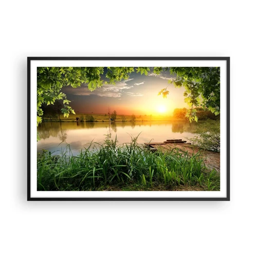 Poster in einem schwarzem Rahmen - Landschaft in einem grünen Rahmen - 100x70 cm