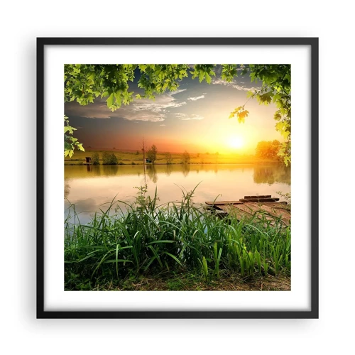 Poster in einem schwarzem Rahmen - Landschaft in einem grünen Rahmen - 50x50 cm