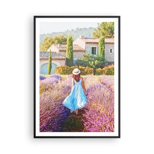 Poster in einem schwarzem Rahmen - Lavendel Mädchen - 70x100 cm