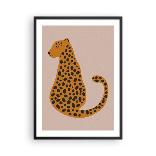 Poster in einem schwarzem Rahmen - Leopardenmuster ist ein modisches Muster - 50x70 cm