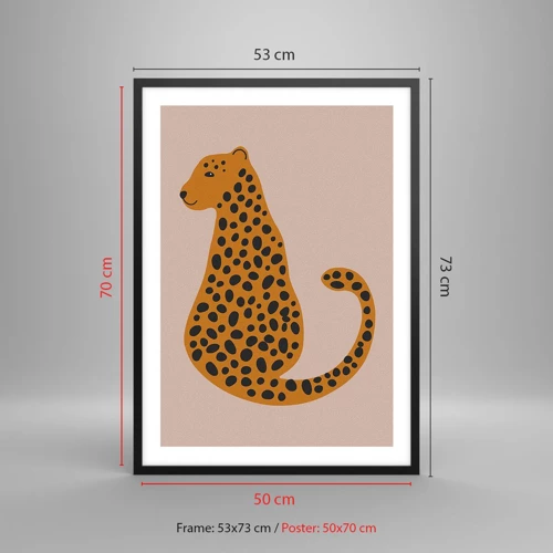 Poster in einem schwarzem Rahmen - Leopardenmuster ist ein modisches Muster - 50x70 cm