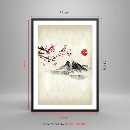 Poster in einem schwarzem Rahmen - Liebe Japan - 50x70 cm