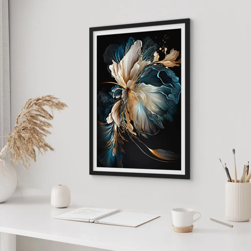 Poster in einem schwarzem Rahmen - Märchenhafte Farnblume - 50x70 cm