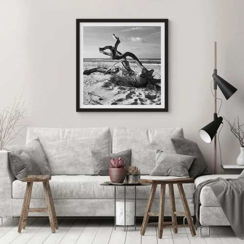 Poster in einem schwarzem Rahmen - Meeresskulptur - 50x50 cm