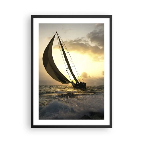 Poster in einem schwarzem Rahmen - Mit dem Wind und gegen den Wind - 50x70 cm