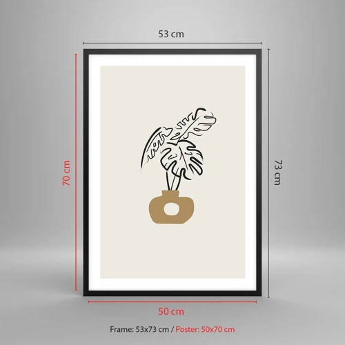 Poster in einem schwarzem Rahmen - Monstera – Heimdekoration - 50x70 cm