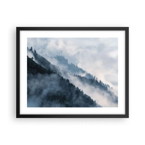 Poster in einem schwarzem Rahmen - Mystik der Berge - 50x40 cm