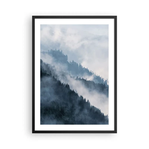 Poster in einem schwarzem Rahmen - Mystik der Berge - 50x70 cm