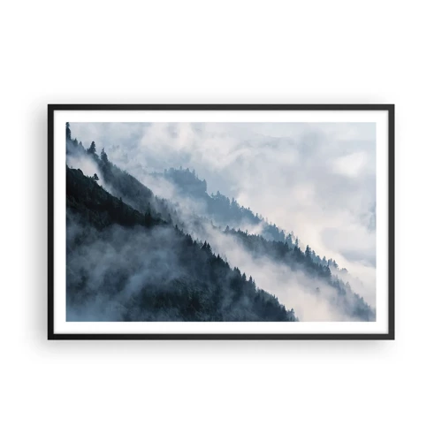 Poster in einem schwarzem Rahmen - Mystik der Berge - 91x61 cm