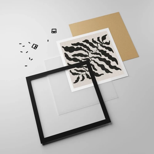 Poster in einem schwarzem Rahmen - Natur des Quadrats - 50x50 cm