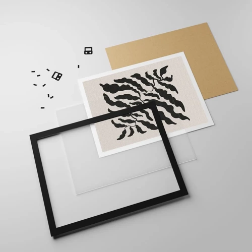 Poster in einem schwarzem Rahmen - Natur des Quadrats - 91x61 cm