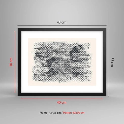 Poster in einem schwarzem Rahmen - Nebelige Komposition - 40x30 cm