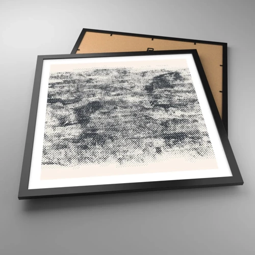 Poster in einem schwarzem Rahmen - Nebelige Komposition - 50x50 cm