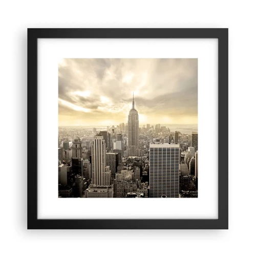 Poster in einem schwarzem Rahmen - New York aus Grau - 30x30 cm