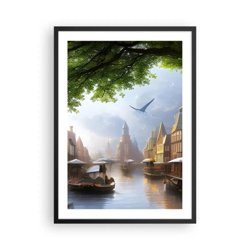 Poster in einem schwarzem Rahmen - Niederländisches Stadtbild - 50x70 cm