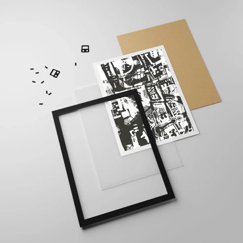 Poster in einem schwarzem Rahmen - Ordnung oder Chaos? - 61x91 cm