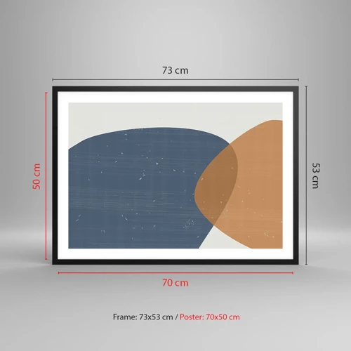 Poster in einem schwarzem Rahmen - Ovale und Einflüsse - 70x50 cm