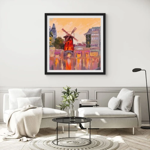 Poster in einem schwarzem Rahmen - Pariser Ikonen – Moulin Rouge - 40x40 cm