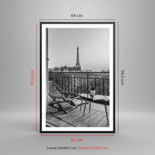Poster in einem schwarzem Rahmen - Pariser Nachmittag - 61x91 cm