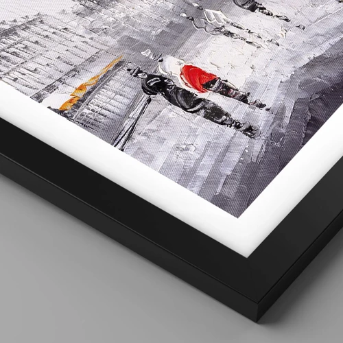 Poster in einem schwarzem Rahmen - Pariser Spaziergang - 100x70 cm