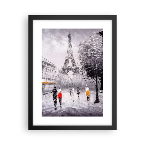 Poster in einem schwarzem Rahmen - Pariser Spaziergang - 30x40 cm