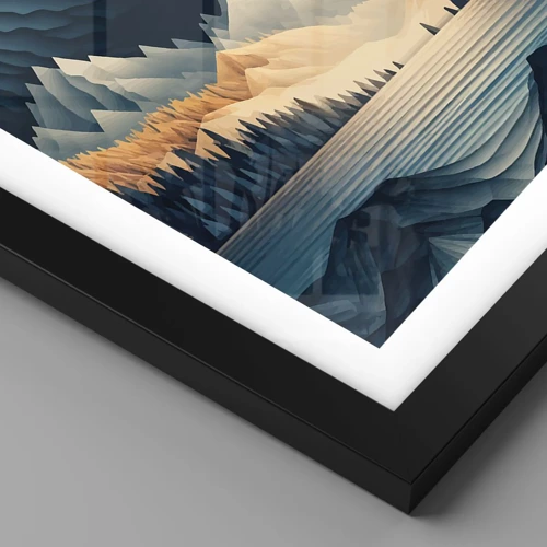 Poster in einem schwarzem Rahmen - Perfekte Berglandschaft - 50x40 cm