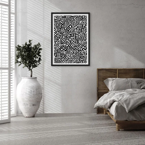 Poster in einem schwarzem Rahmen - Präkolumbianische Komposition - 50x70 cm