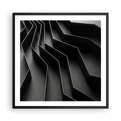 Poster in einem schwarzem Rahmen - Räumliche Ordnung - 60x60 cm