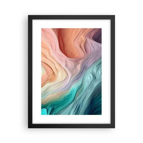 Poster in einem schwarzem Rahmen - Regenbogenwelle - 30x40 cm