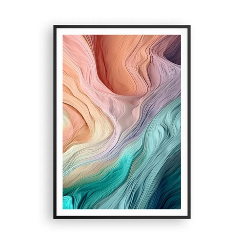 Poster in einem schwarzem Rahmen - Regenbogenwelle - 70x100 cm