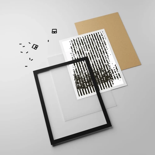 Poster in einem schwarzem Rahmen - Rhythmus und Rauschen - 40x50 cm