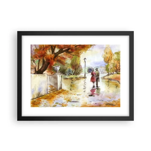 Poster in einem schwarzem Rahmen - Romantischer Herbst im Park - 40x30 cm